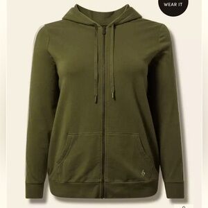 NWT Torrid Olive Cozy Fleece Zip Up Hoodie